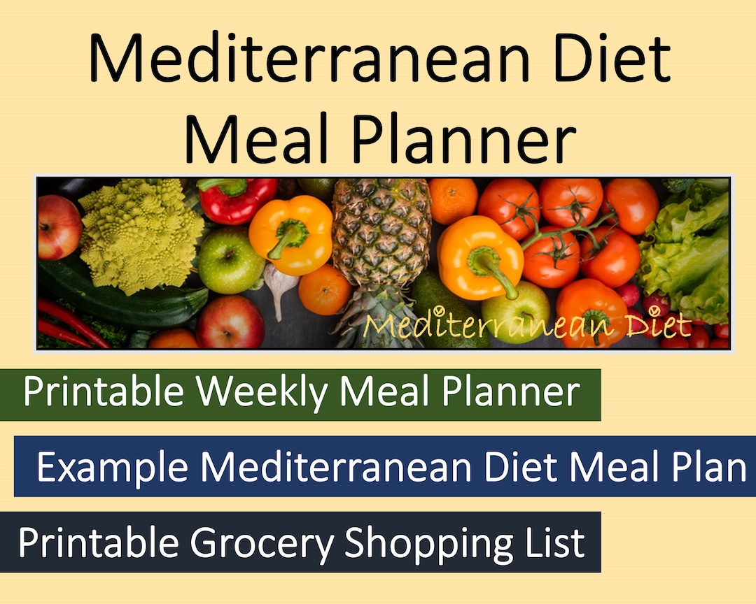 Mediterranean Diet Printable Meal Planner Etsy