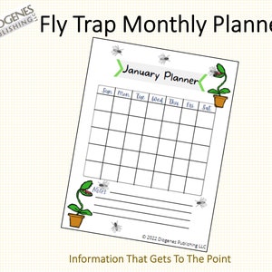 Printable Monthly Planner - Fly Trap Theme
