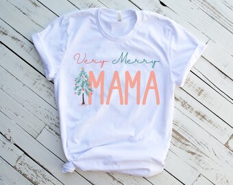 Very Merry Mama Christmas Shirt | Christmas Mom, Cute Christmas Shirt, Christmas Shirts For Women, Christmas Tree Shirt, Holiday Apparel