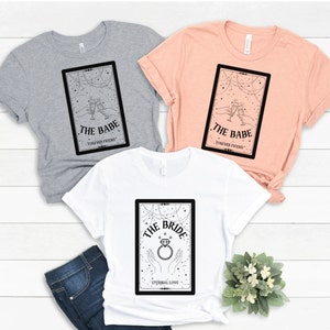 Chemise Boho Bachelorette, Chemise d’enterrement de vie de jeune fille de carte de tarot, Tshirt mystic bride, Bachelorette Diseuse de bonne aventure, Chemise céleste