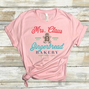 Mrs. Claus Gingerbread Shirt | Pink Christmas Shirt | Holiday Shirt | Cute Christmas Shirt | Gingerbread Cookie Shirt | Gift for Her