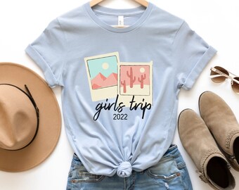 Matching Girls Trip Tshirts, Desert Bachelorette Party, Girls Weekend Shirts, Sedona, Scottsdale Arizona, Cactus, Polaroid