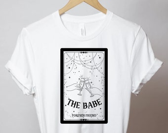 Camisas de despedida de solteira com cartas de tarô, camisa de dama de honra de tarô, dama de honra mística, camisa celestial, despedida de solteira de cartomante, despedida de solteira de bruxa
