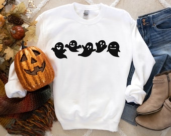 Halloween Sweater, Halloween Sweatshirt, Ghost Sweatshirt, Halloween Shirt, Cute Ghost Shirt, Halloween Crewneck, Spooky Season