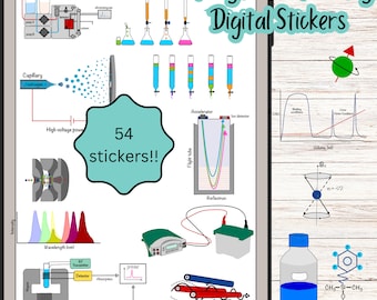 Analytical Chemistry Digital Stickers for Science Students and Educators