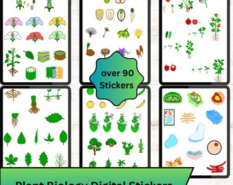 Plant Biology Digital Sticker Pack for students and teachers