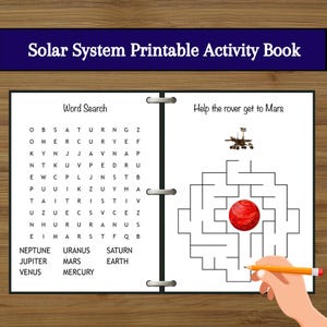 Solar System Activity Book: Space Mazes, Coloring Pages (PDF Download) Ages 4-7