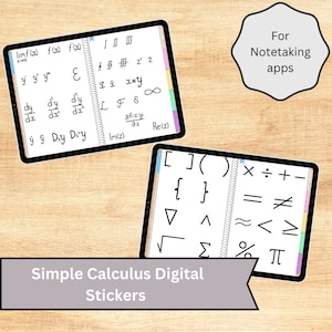Math Calculus Digital Stickers, symbols and clip art for Goodnotes, Notability and other note taking apps