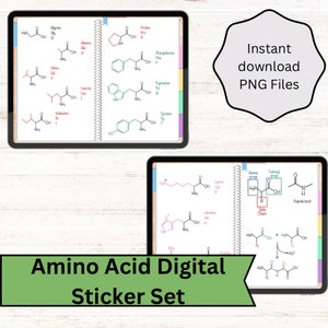 Amino Acid digital stickers for notes, presentations and diagrams