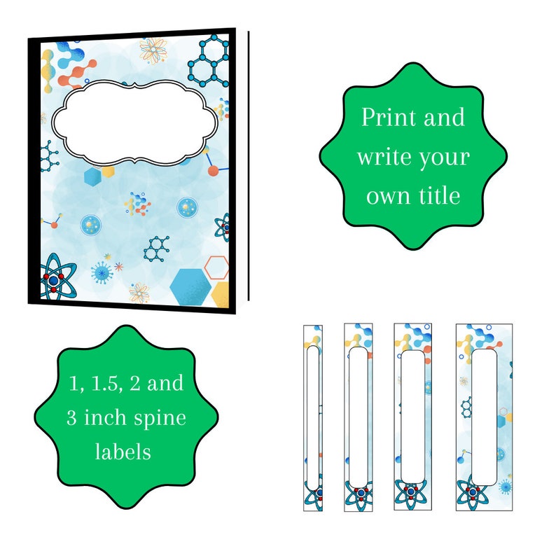 Science Themed Printable Binder Covers With Matching Spine Etsy