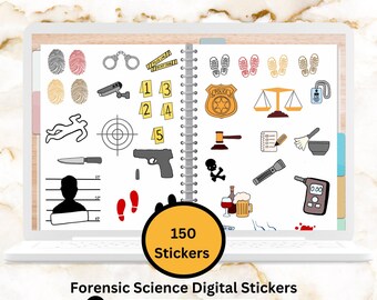 Forensic Science Digital Sticker Pack with 150 PNG Stickers