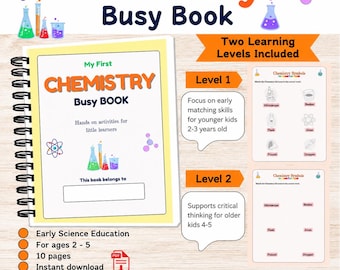 Chemistry Montessori Busy Book for Kids in Preschool, Kindergarten, homeschool