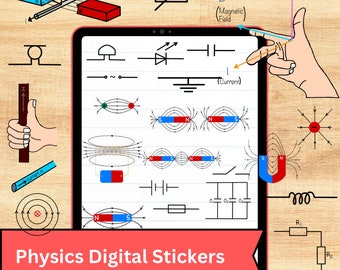 Natuurkunde Elektrisch en magnetisch Digitale stickers voor het maken van aantekeningen in Goodnotes, Notability, One Note