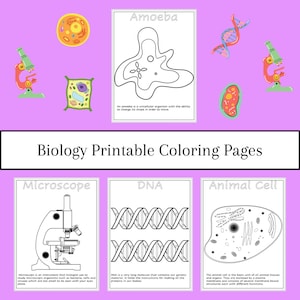 Biology Printable Coloring Pages for kids in Kindergarten, Preschool, Daycare, Grade School