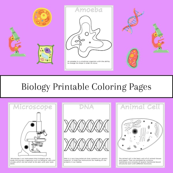 Biology Printable Coloring Pages | Biology for kids | Biology for Kindergarten, Preschool, Daycare |