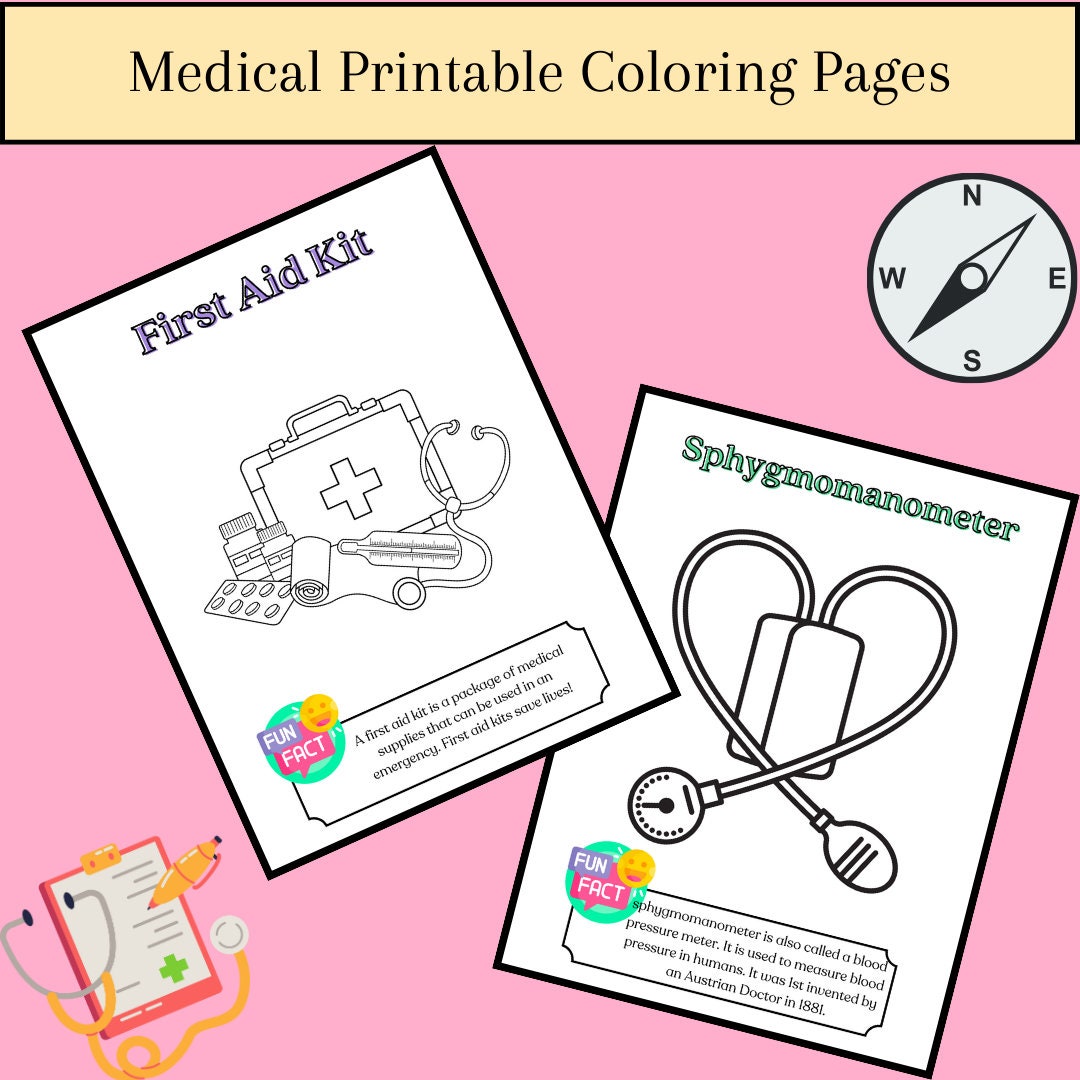 Medical Coloring Pages for Kids Printable Coloring Book - Etsy