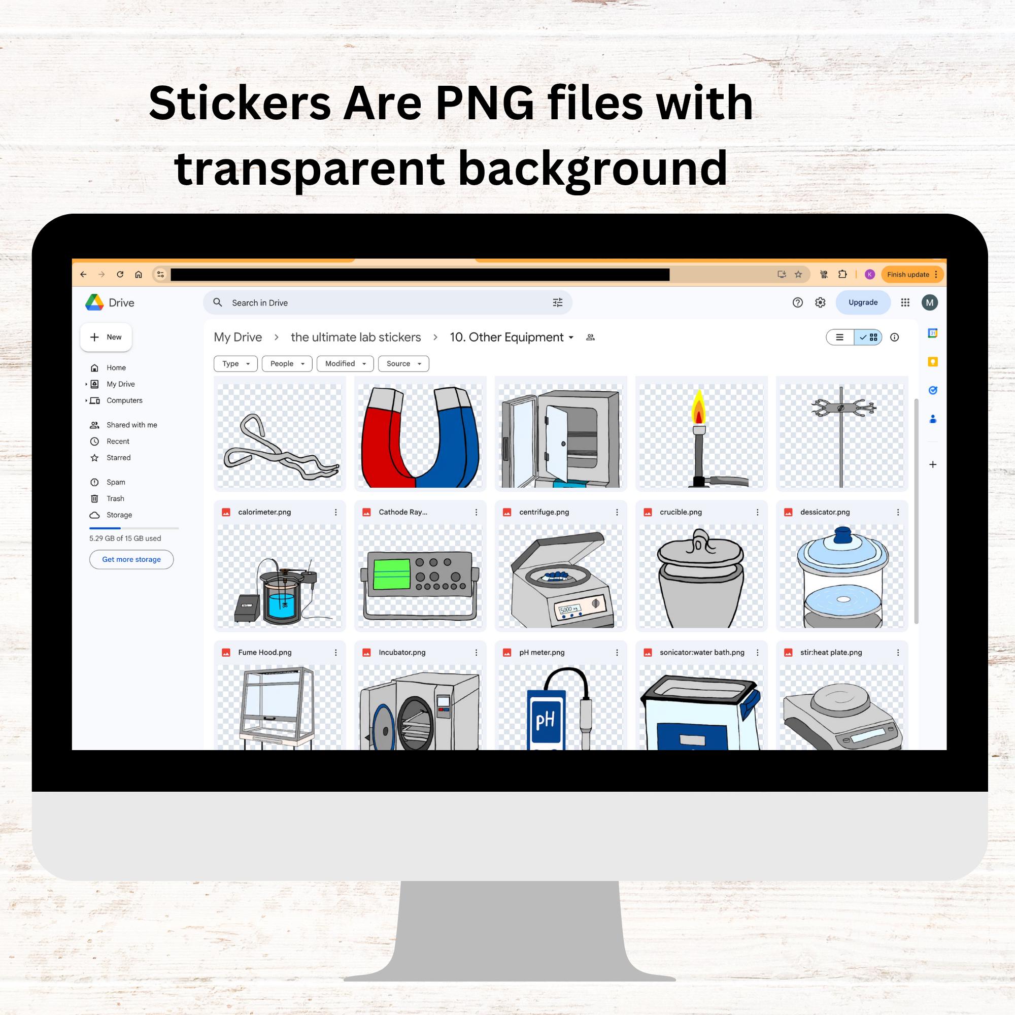 Lab Equipment Digital Sticker Pack for Chemistry, Physics and Biology ...