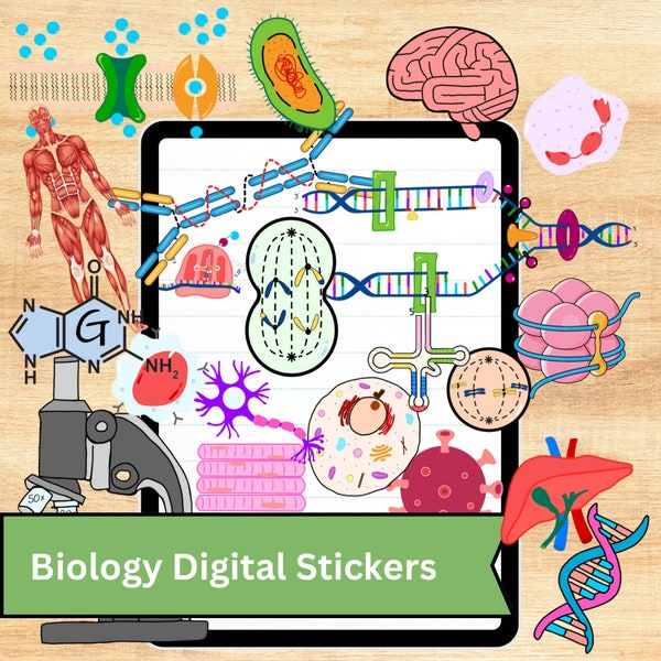 Digitale Sticker für Studenten der Biologie, Biochemie, Krankenpflege und Medizin | GoodNotes Sticker | digitale Sticker zum Aufzeichnen