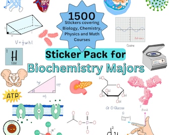 Digital Science Sticker Set for Biochemistry Students and Educators