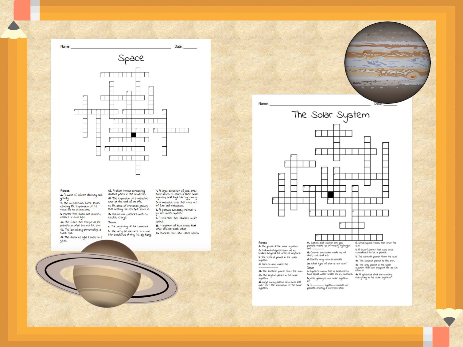 printable crossword puzzles space crossword space activity etsy canada