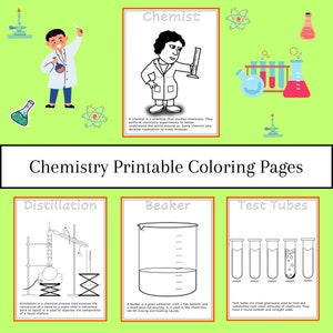 Chemistry Printable Coloring Pages for Preschool, Kindergarten, Grade school Kids