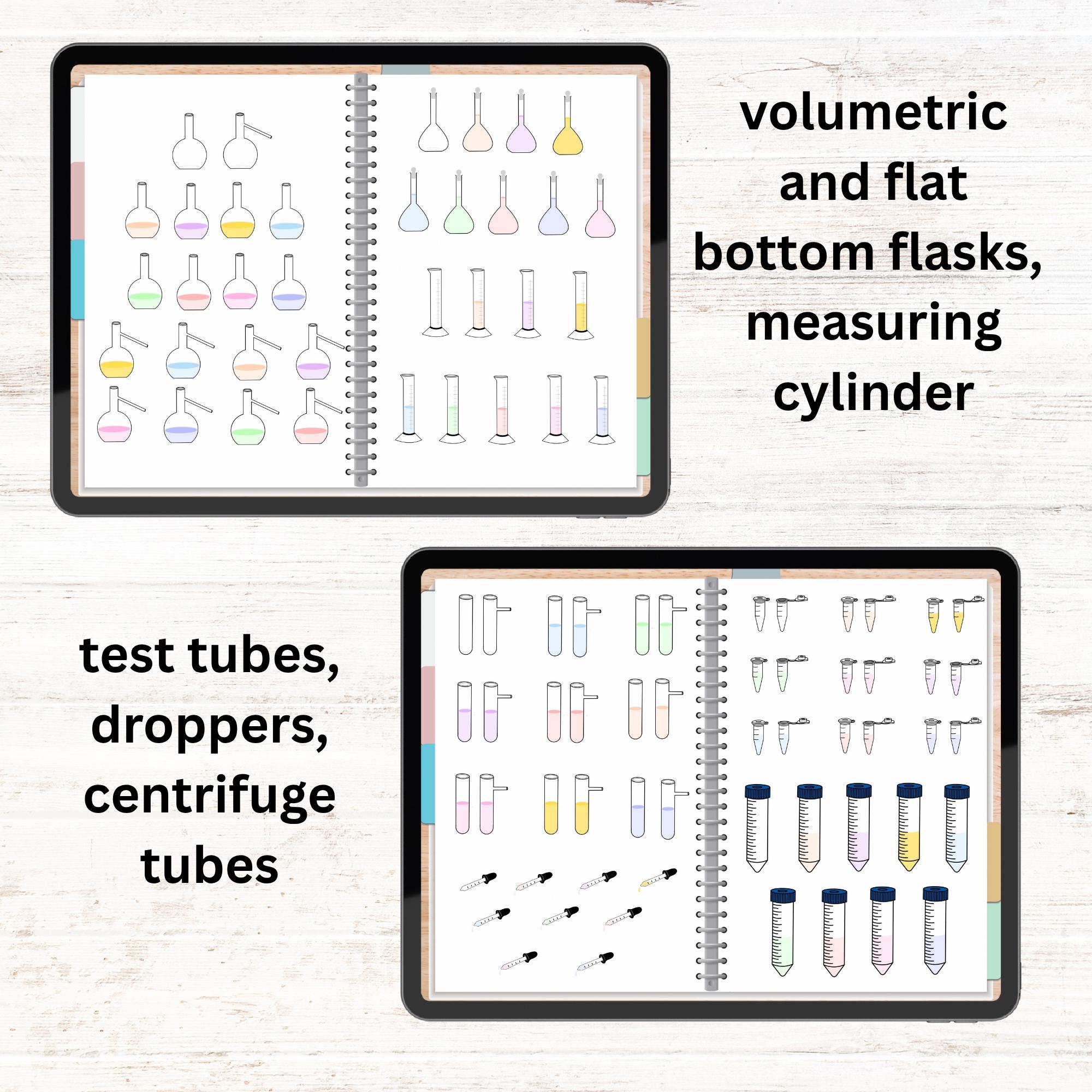 Lab Equipment Digital Sticker Pack for Chemistry, Physics and Biology ...