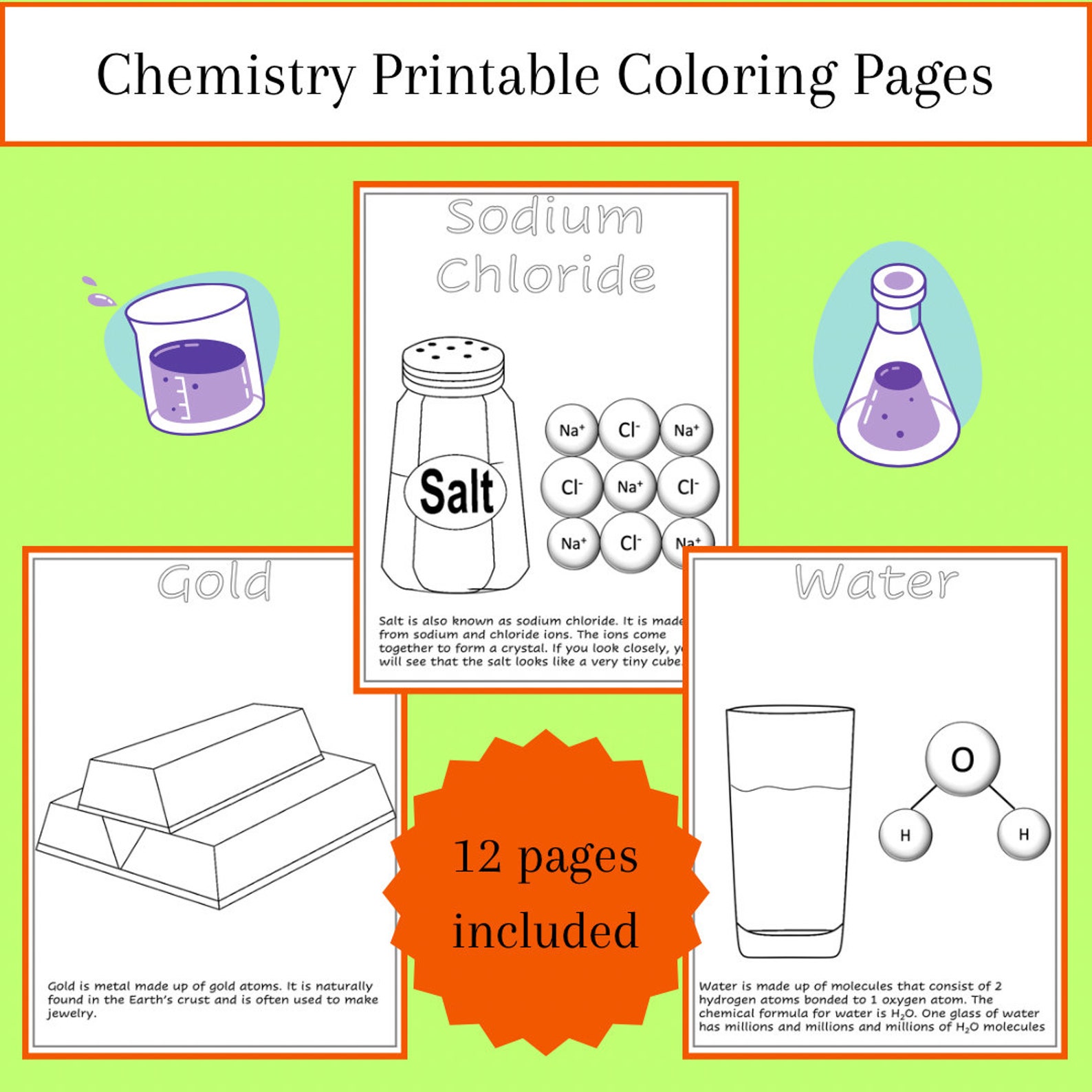Chemistry Printable Coloring Pages Introduction to Chemistry for