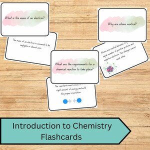 Einführung in die Chemie - Lernkarten zum Ausdrucken für Schüler und Lehrer (110 Karteikarten, Sofortdownload)