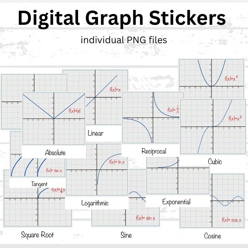 Digital Graph Stickers Mathematics, Physics Stickers Mathematics Pre