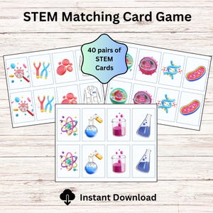 Gioco di carte di abbinamento STEM - Gioco di memoria divertente ed educativo per bambini