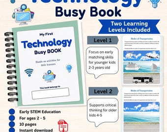 Technology Busy Book for toddlers Ages 2–5 to promote screen-free learning
