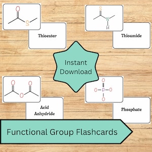 Funktionelle Gruppe Karteikarten - Druckbares Lernmittel für Organische Chemie Studenten