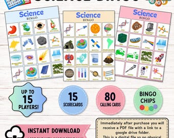 Science Bingo Game for Kids and Families – Educational Printable Activity