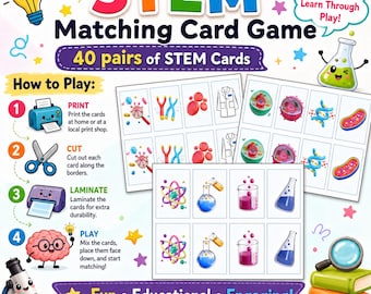 STEM Matching Card Game – Fun & Educational Memory Game for Kids