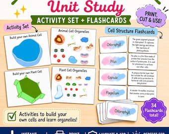 Interactive Cell Structure Activity Set with Flashcards