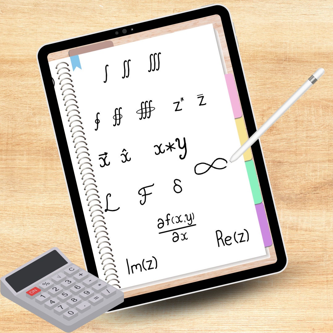 Calculus Math Symbols Digital Stickers for Note-taking - Etsy