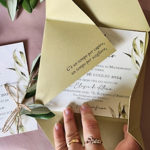 Partecipazioni di matrimonio inviti nozze wedding origami design grafica personalizzata