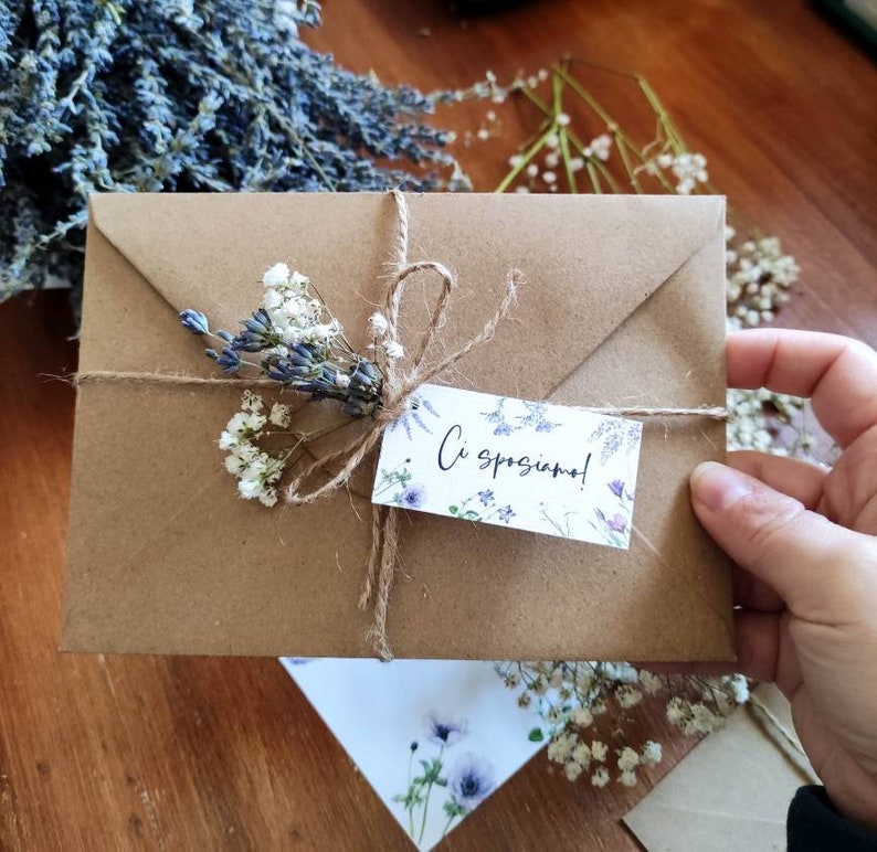 Partecipazioni Matrimonio Personalizzabili Shabby Chic Con Fiori – 10 Inviti Con Buste E Biglietti, Modifica Inclusa, Stampa Su Richiesta