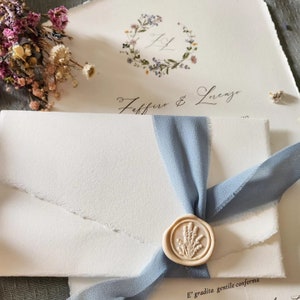 Partecipazioni matrimonio personalizzate - inviti nozze pocketfold carta  kraft fiori bianchi 10 pezzi : : Prodotti Handmade