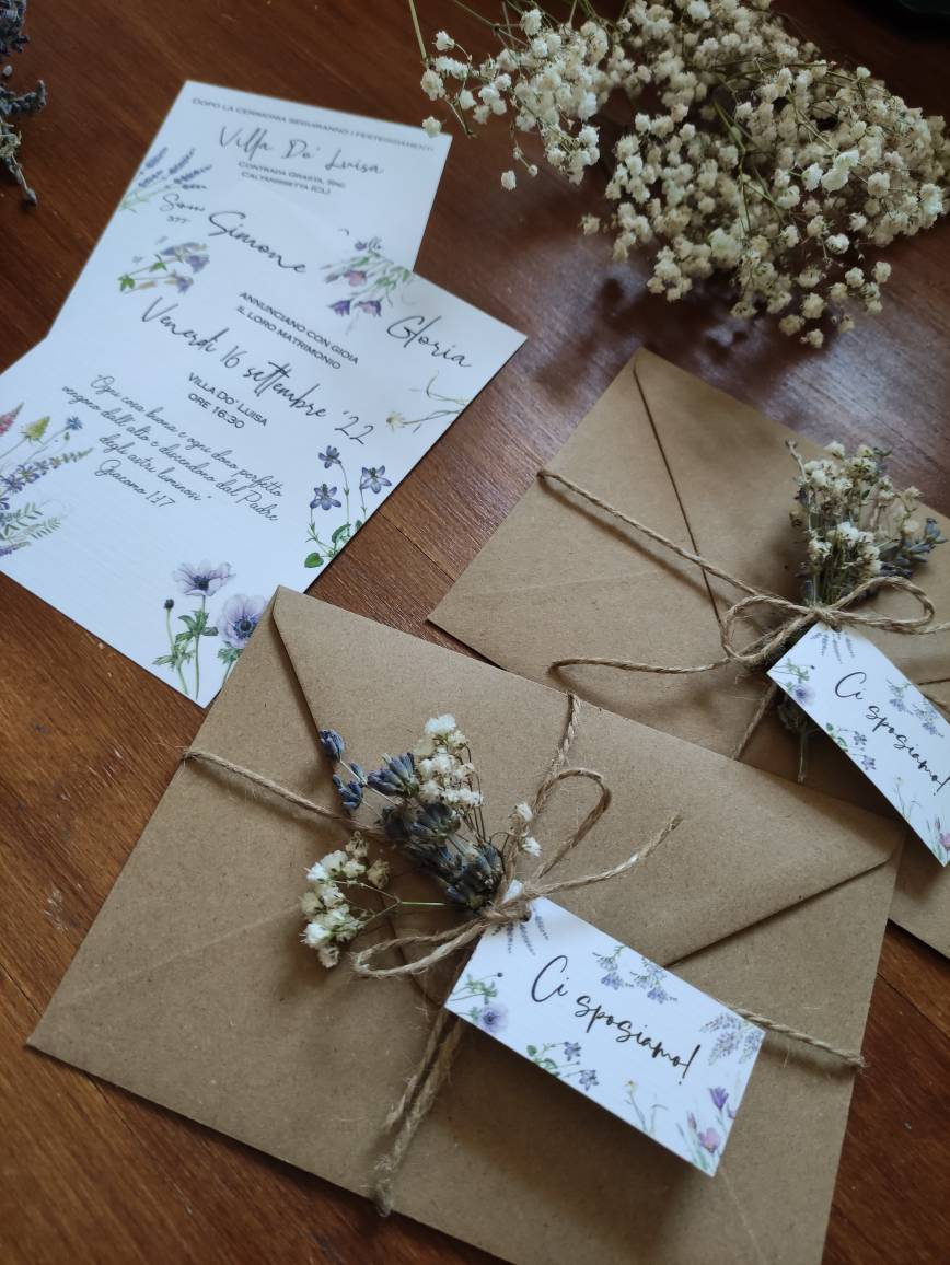 Partecipazioni matrimonio Peonie | Tipografia Falisca