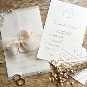 PARTECIPAZIONI DI MATRIMONIO, invito nozze vellum carta invitation