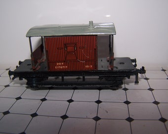 Vintage Hornby Dublo 20T Brake Wagon, Brown Tin Plate, OO Gauge