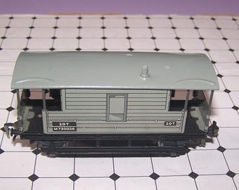 Vintage Hornby Dublo Goods Van, grijze blikken plaat, spoorbreedte OO