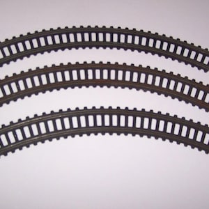 Model Railway, Curved Railway Track, Fleischmann, OO Gauge, Quantity 3, 45 Degree, Vintage