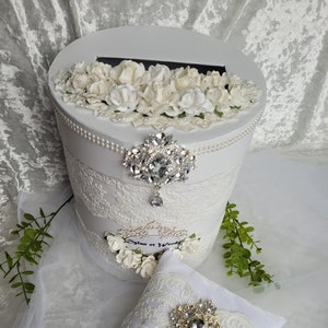 Caixa de cartão de casamento, caixa de cartão branco, travesseiro porta anel, caixa de envelope de casamento