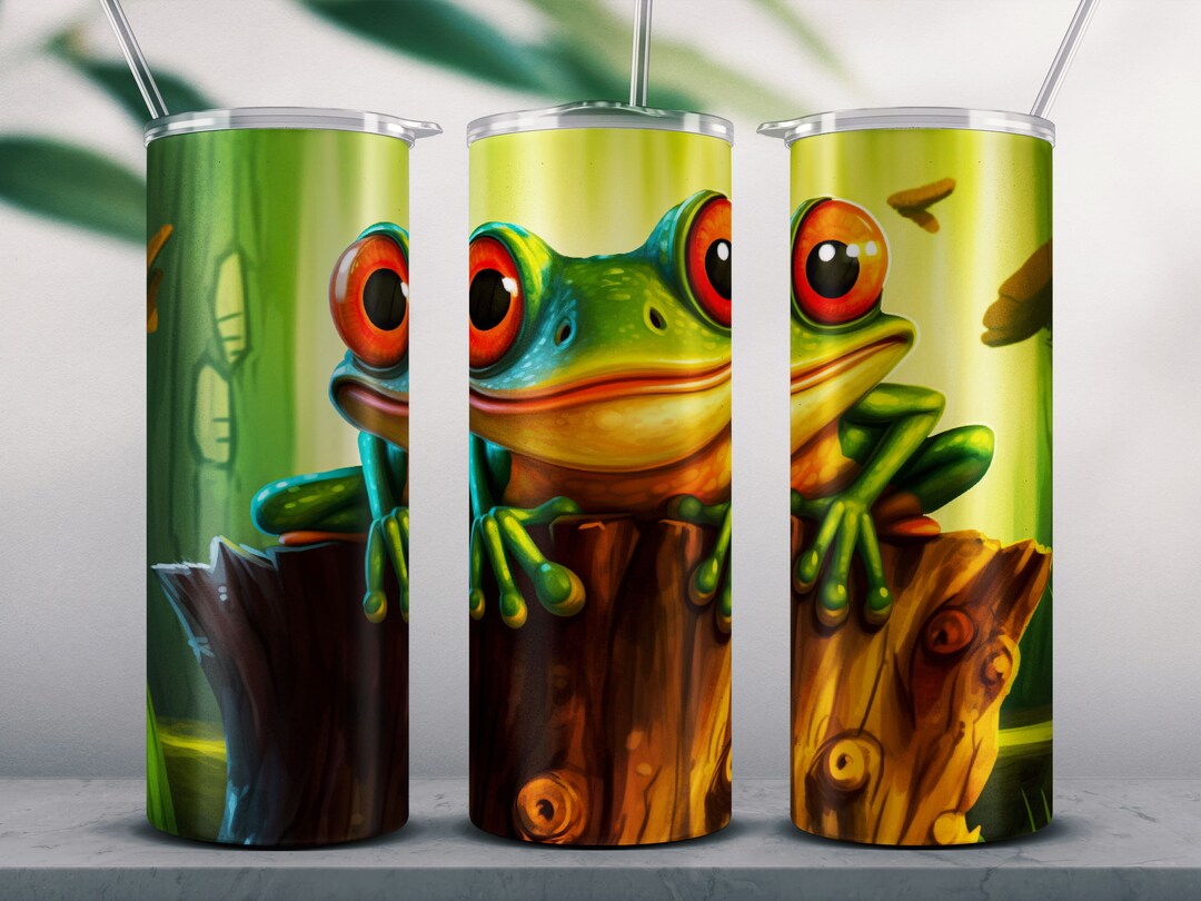 20oz Frog Tumbler Wrap PNG Colorful Tumbler Sublimation - Etsy