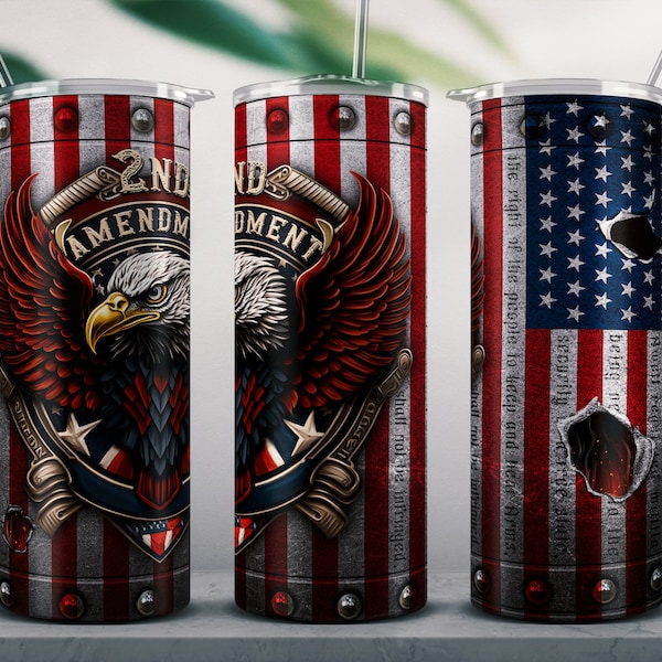 Second Amendment Tumbler Wrap | 2nd Amendment Sublimation | Seamless | Straight & Tapered PNG | Digital Download.