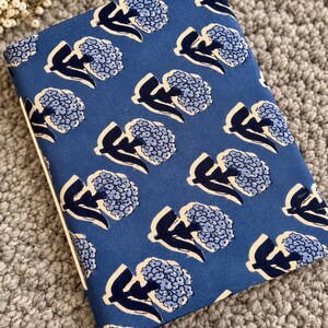 Handmade Aqua Block Print Diary | Pink Floral Journal | Colourful Boho Notebook for Daily Notes