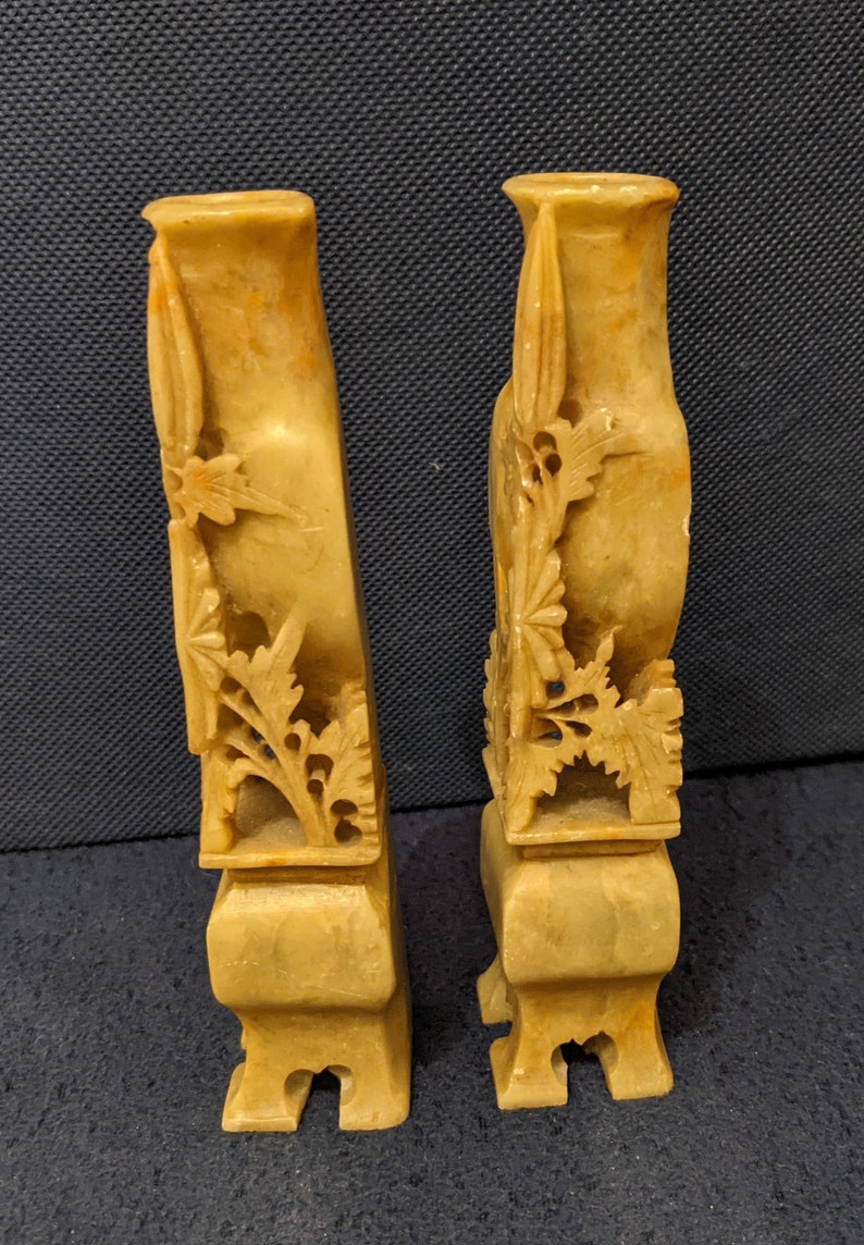 Vintage Chinese Soapstone Carved Brushpot/small Vase Etsy