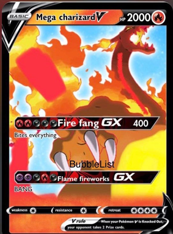 Carte pokemon brillante Charizard V Gx Vmax